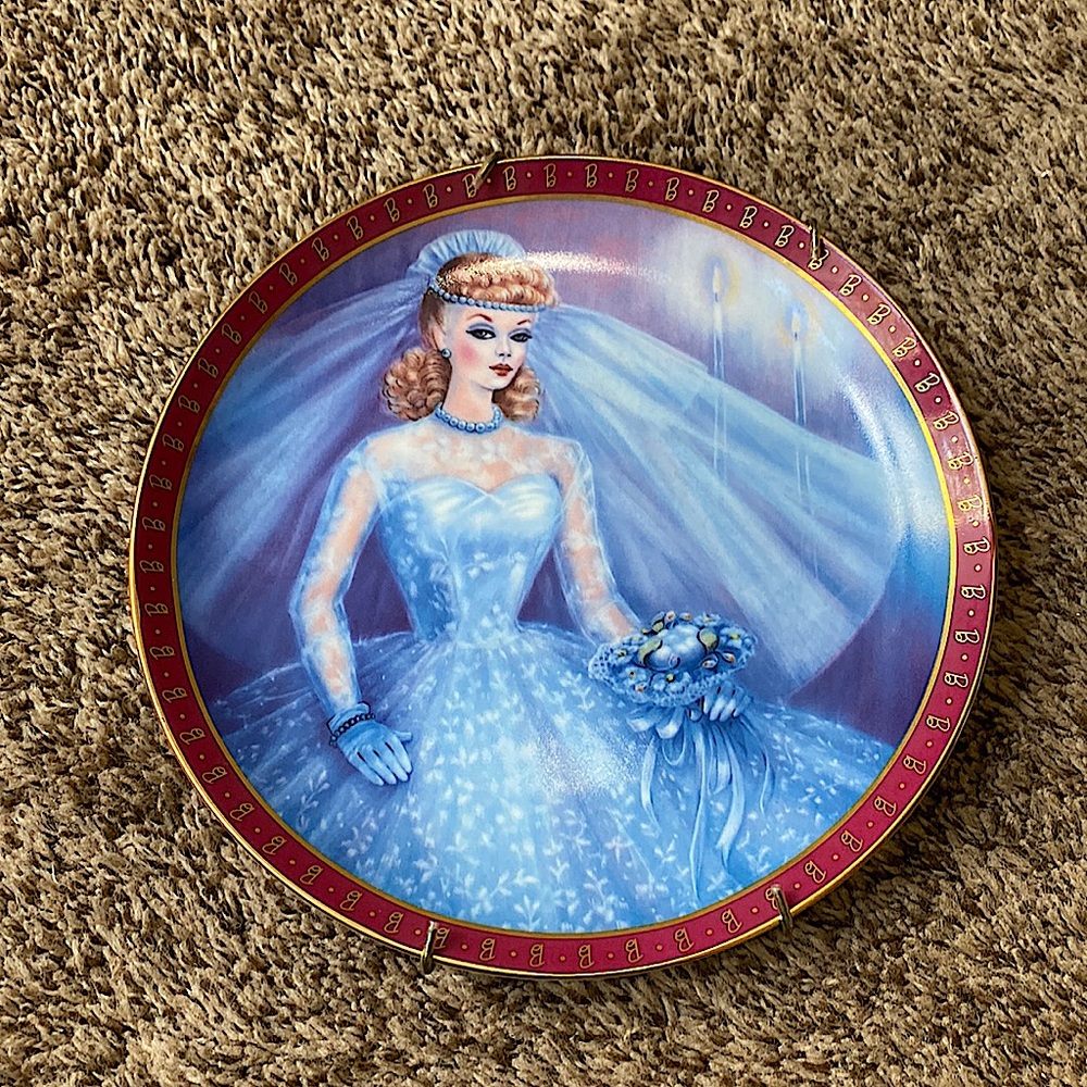 1959 Vintage a high Fashion Barbie Bride to Be Plate with wall hanger